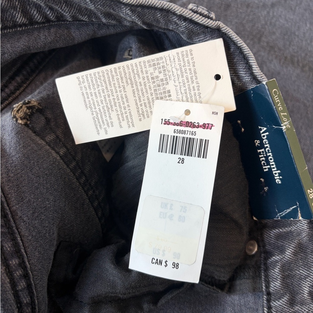 Abercrombie & Fitch Dark Gray Women's Straight Jeans - Picture 6 of 6